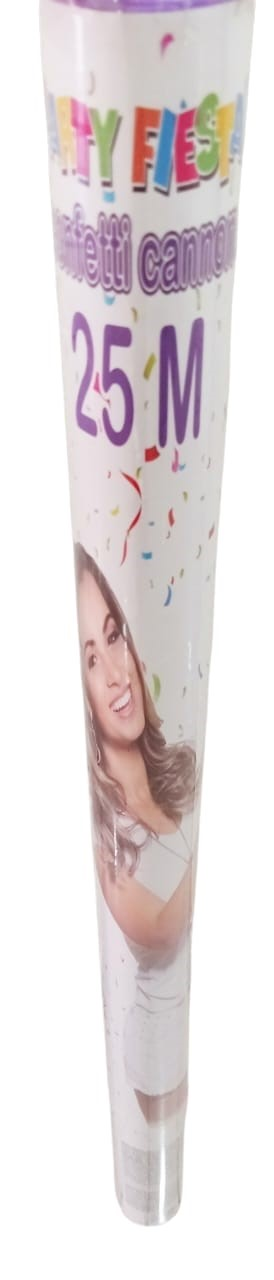 CAÑÓN CONFETI PAPEL 80CM BOTON