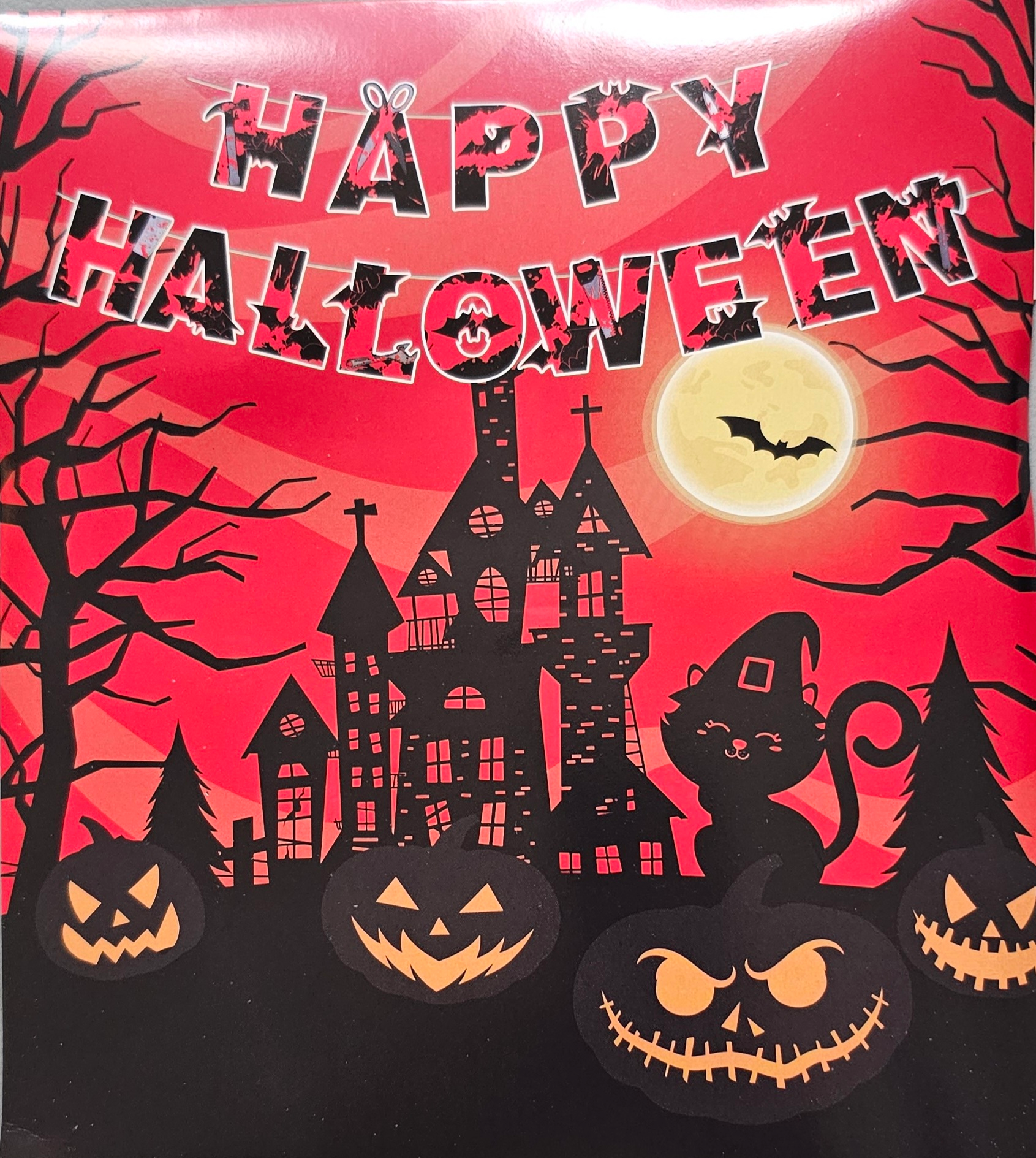 ADORNOS HAPPY HALLOWEEN ROJO Y