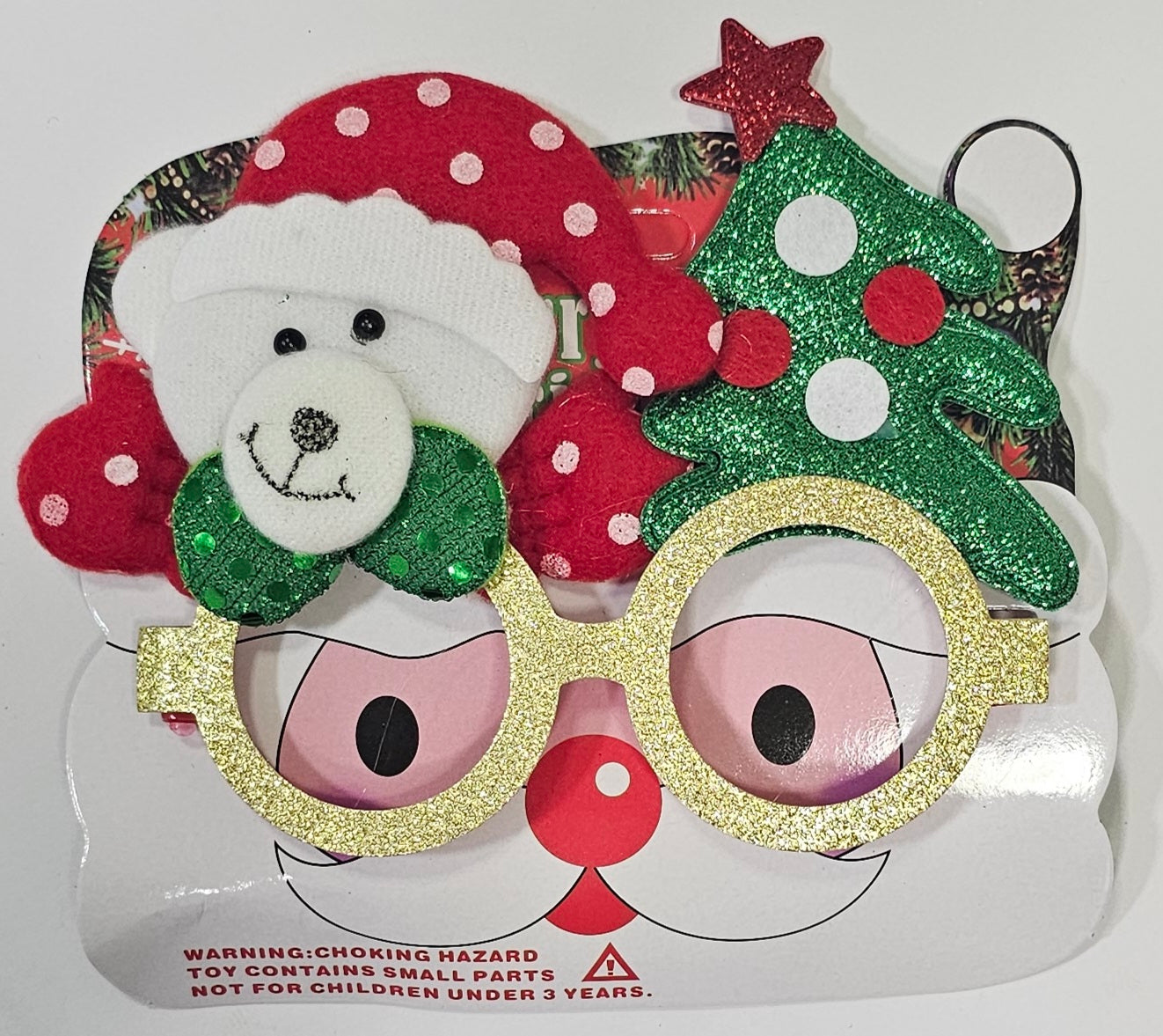 LENTES NAVIDAD DORADO OSO