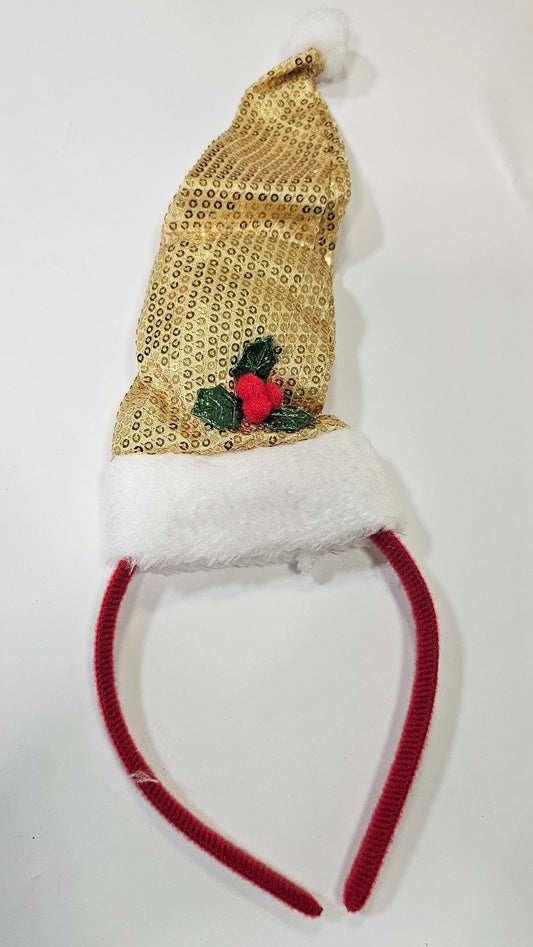 DIADEMA GORRO NAVIDAD DORADO