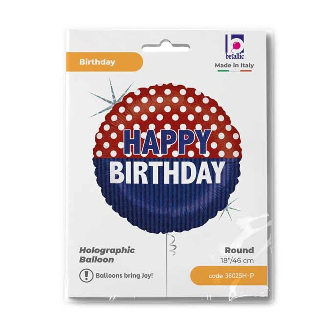 GLOBO NAUTICAL BDAY HOLOGR 18P