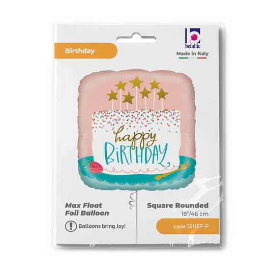 GLOBO BDAY CONFETTI CAKE SQ18P
