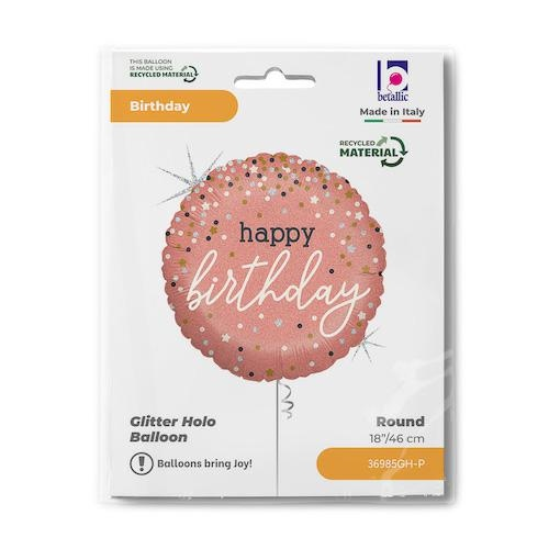 GLOBO R18 ROSE GOLD CONFETTI B