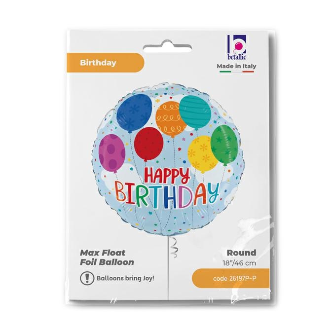 GLOBO R18 BDAY COLORFUL BALLOO