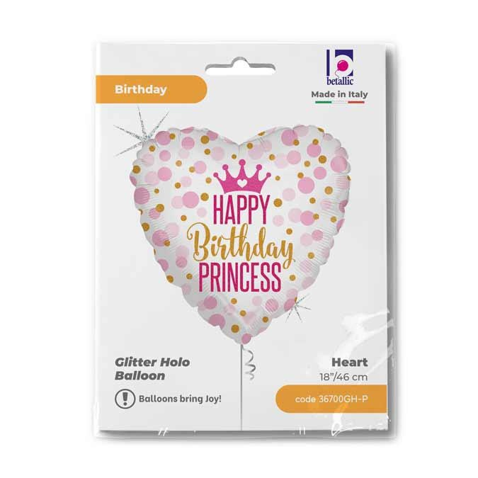 GLOBO GLITTER BDAY PRINCESS HO