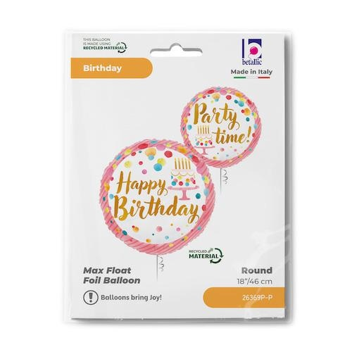 GLOBO R18 SATIN BDAY PINK PART