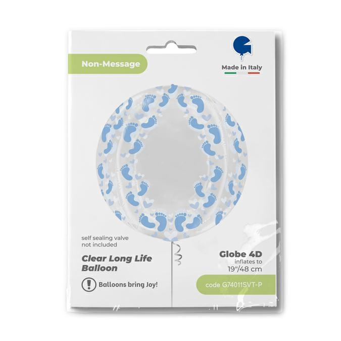 GLOBO 19 PG TRANSP BLUE FOOTS