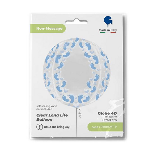 GLOBO 19 PG TRANSP BLUE FOOTS