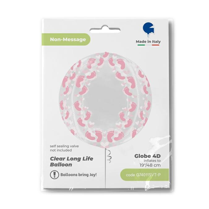 GLOBO 19 PG TRANSP PINK FOOTS
