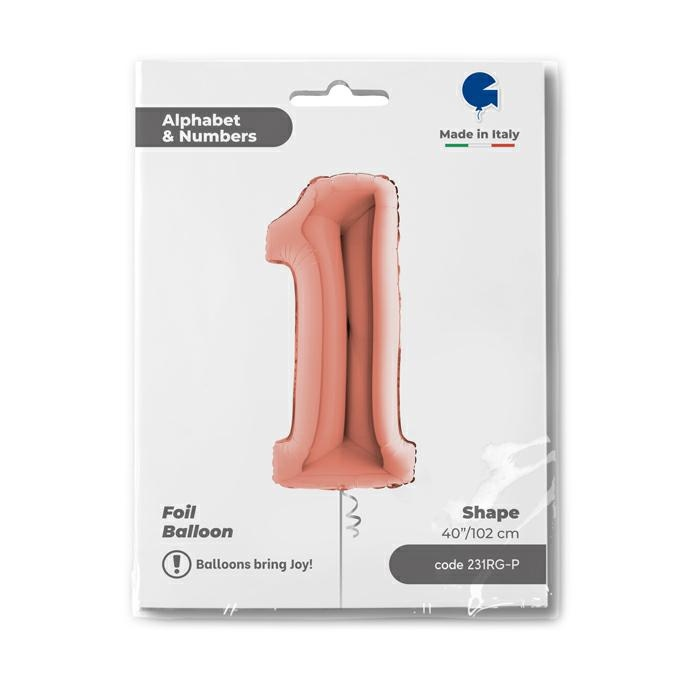 GLOBO NUMBER 1 ROSE GOLD 40PG