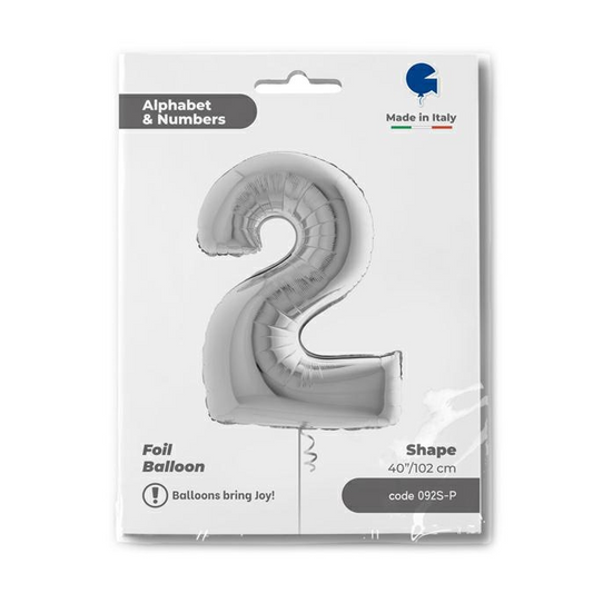 GLOBO NUMBER 2 SILVER 40PG