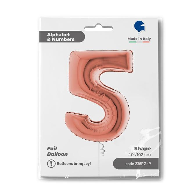 GLOBO NUMBER 5 ROSE GOLD 40PG