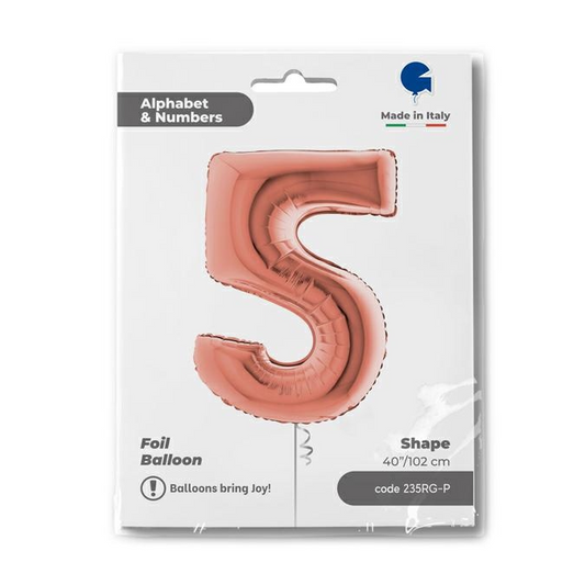 GLOBO NUMBER 5 ROSE GOLD 40PG