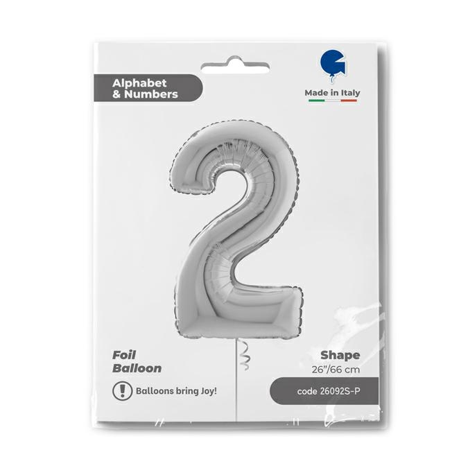 GLOBO NUMBER 2 SILVER 26PG