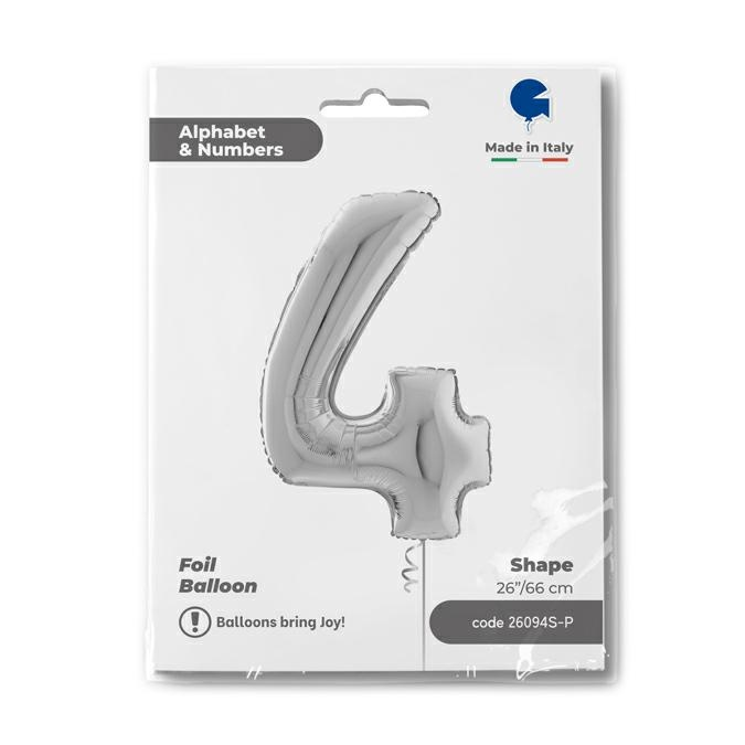 GLOBO NUMBER 4 SILVER 26PG