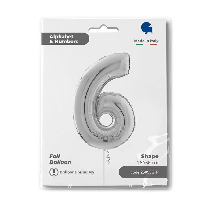 GLOBO NUMBER 6 SILVER 26PG