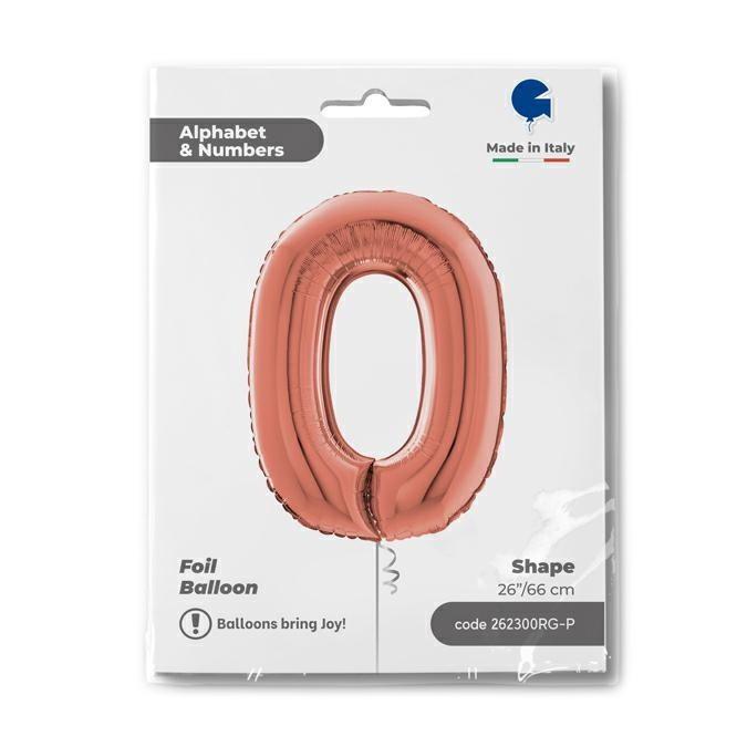 GLOBO NUMBER 0 ROSE GOLD 26PG