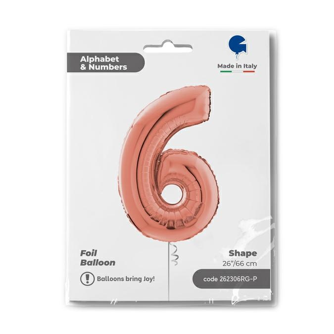 GLOBO NUMBER 6 ROSE GOLD 26PG