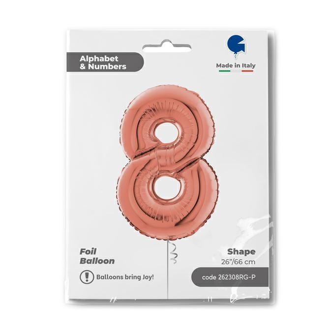 GLOBO NUMBER 8 ROSE GOLD 26PG