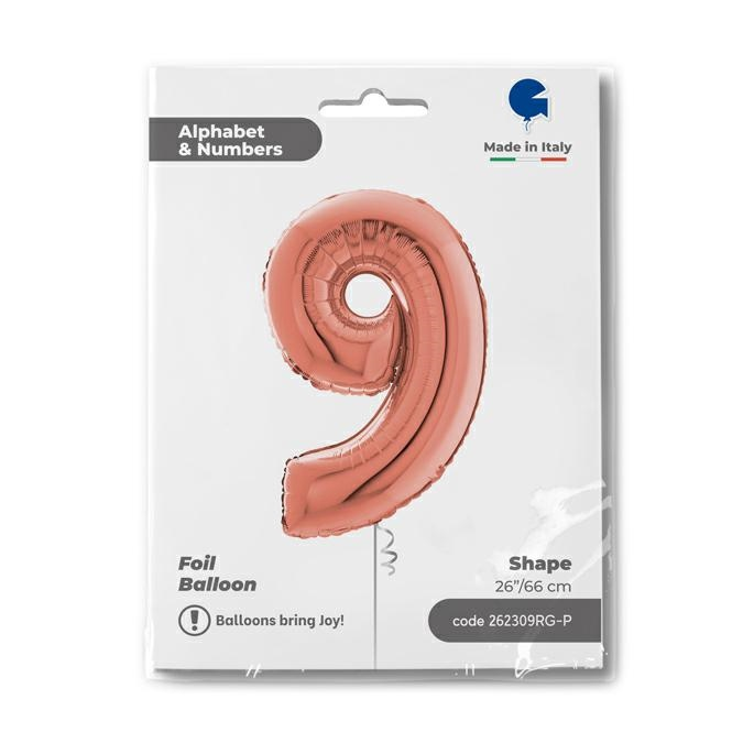 GLOBO NUMBER 9 ROSE GOLD 26PG