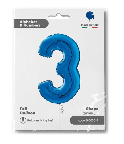 GLOBO NUMBER 3 BLUE 26PG