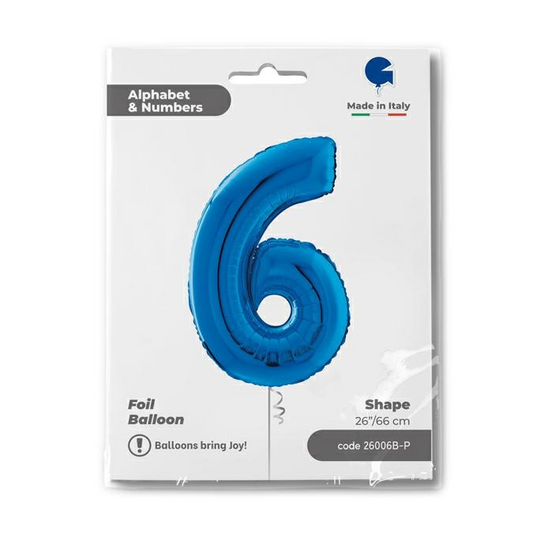 GLOBO NUMBER 6 BLUE 26PG