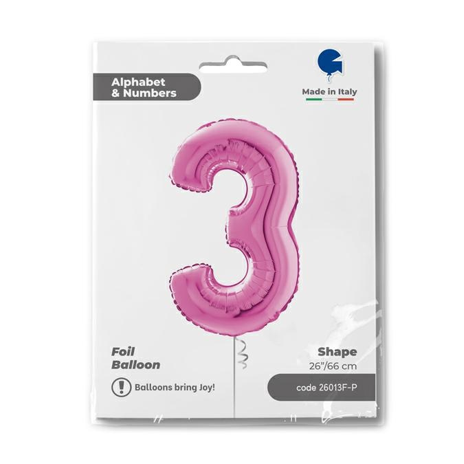 GLOBO NUMBER 3 FUXIA 26PG