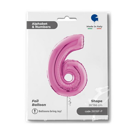 GLOBO NUMBER 6 FUXIA 26PG