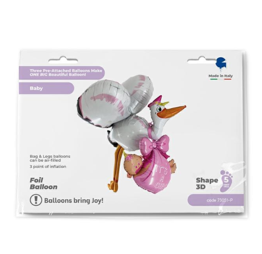 GLOBO 5PIES CIGUEÑA NIÑA