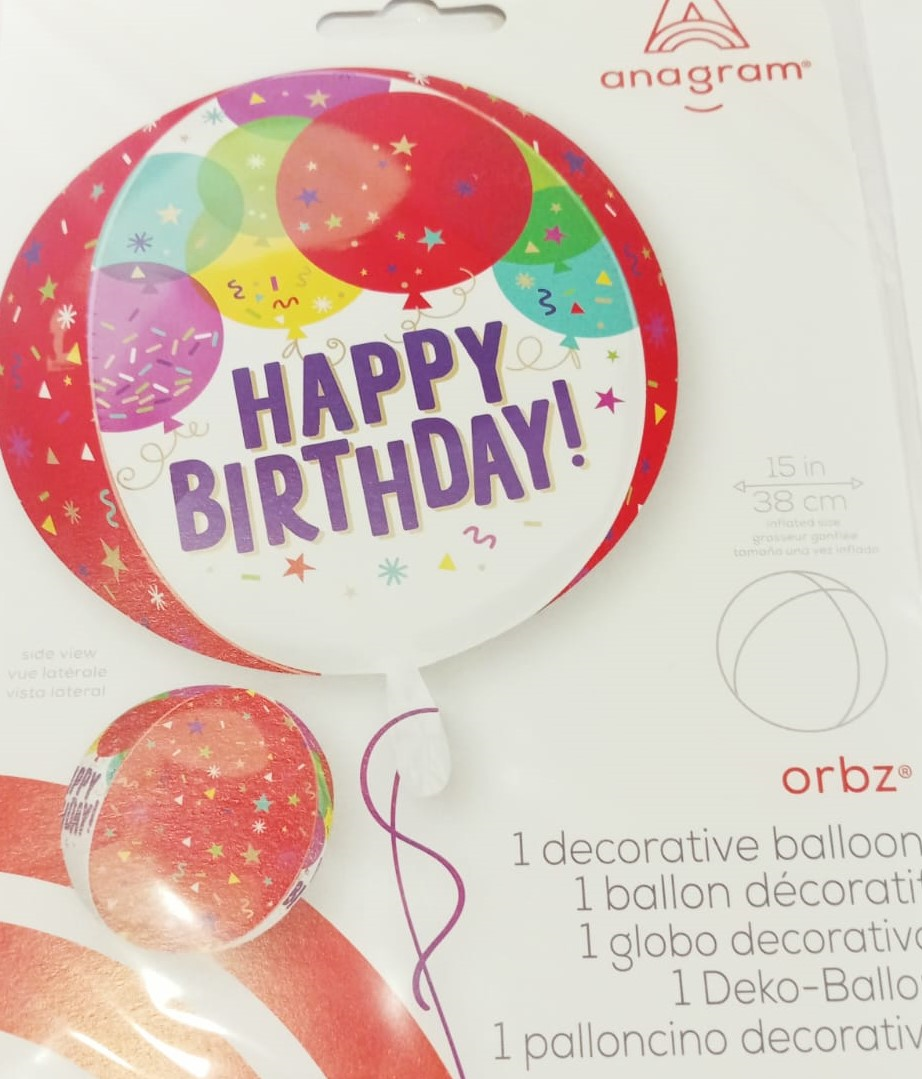 GLOBO ORBZ HAPPY BIRTHDAY