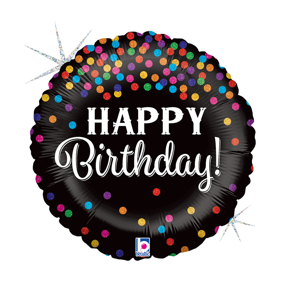 GLOBO 18 PG GLITTER BDAY CONFE