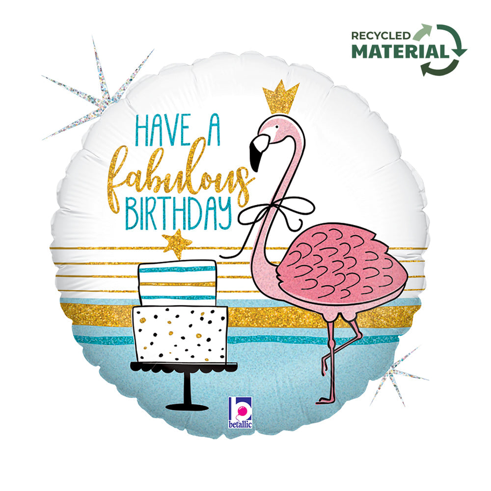 GLOBO 18PG FLAMINGO BDAY