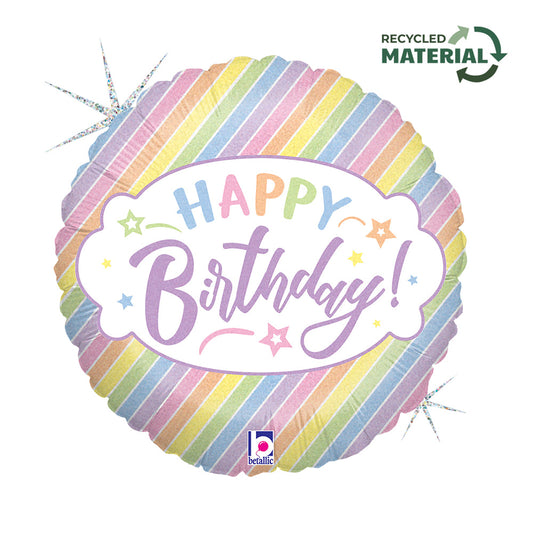 GLOBO 18PG PASTEL BIRTHDAY