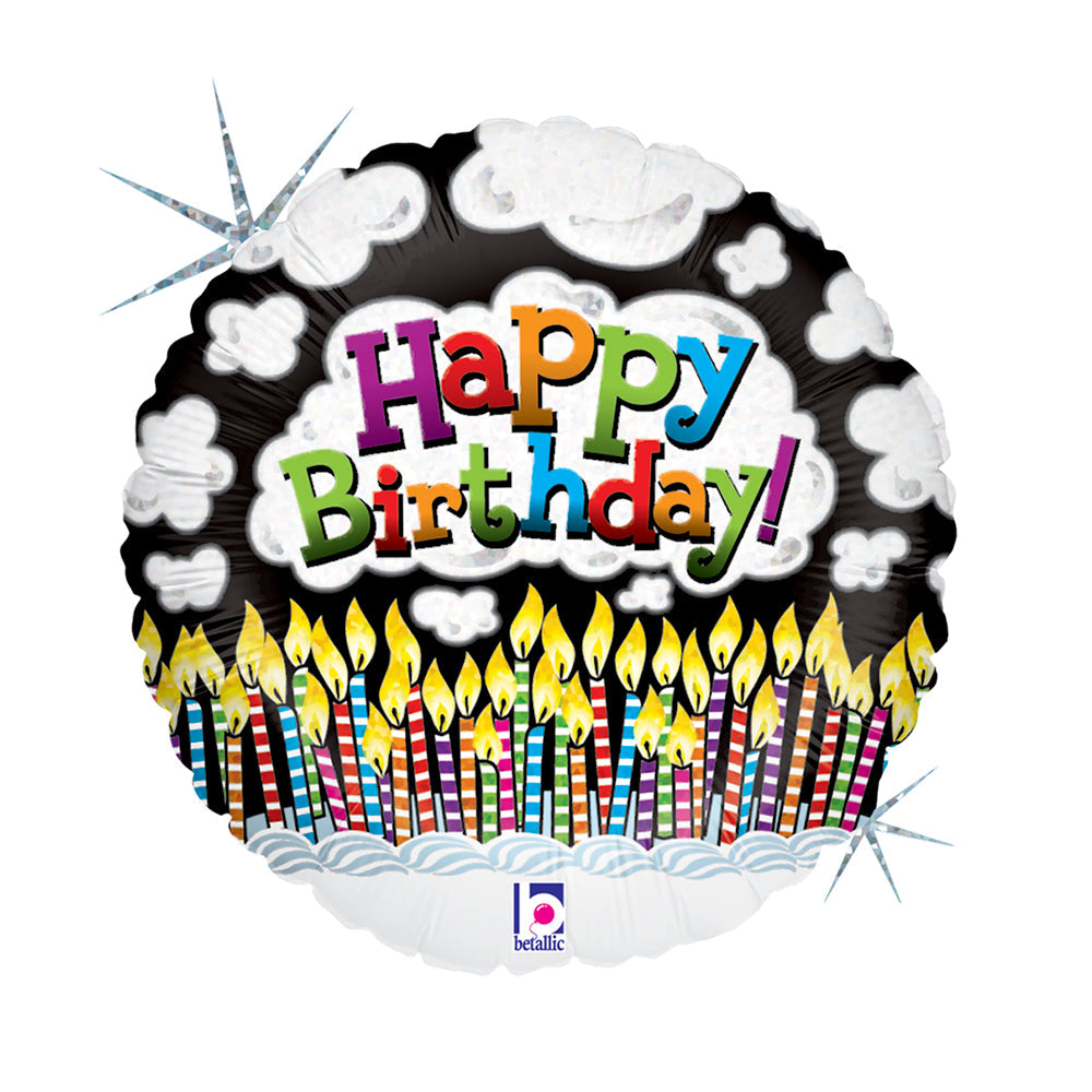 GLOBO 18PG BDAY VELAS ENCENDID