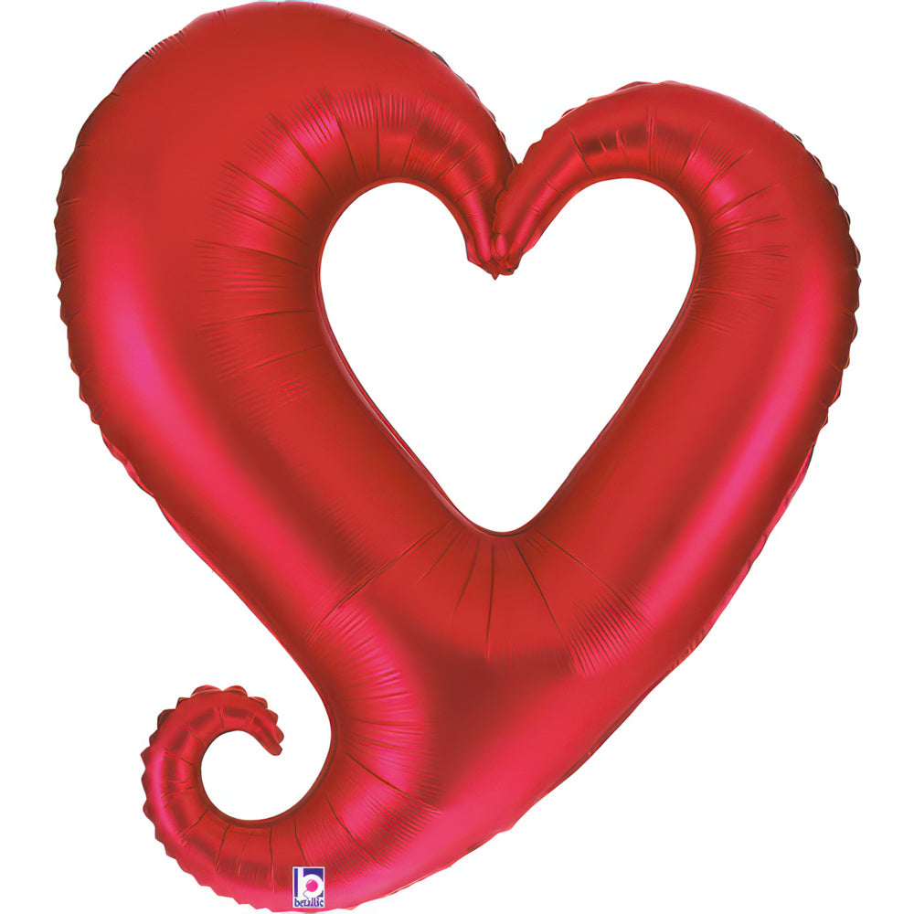 GLOBOS 33PG CORAZON CADENA ROJ