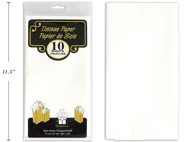 PAPEL TISSUE 20X20PG 10UDS BCO