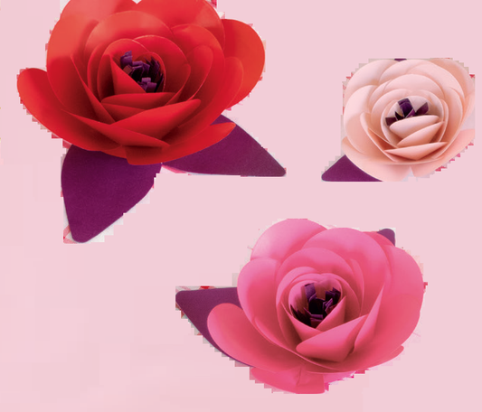 KIT DECO FLORES ROSA ROJAS 3UD