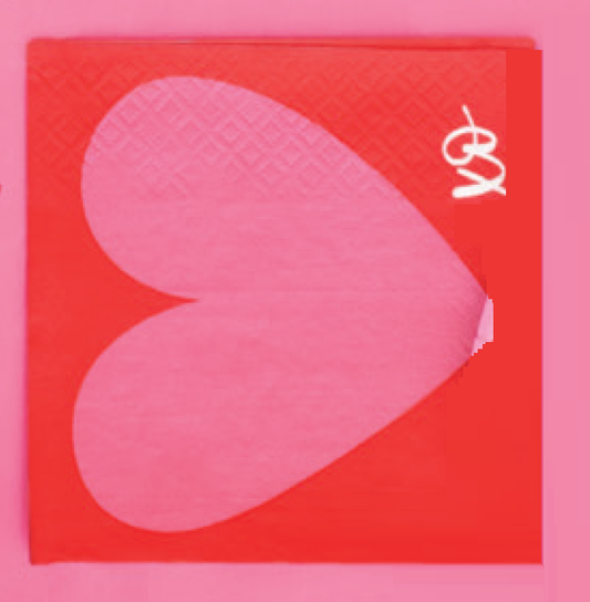 SERVILLETAS CORAZONES BN 16UDS