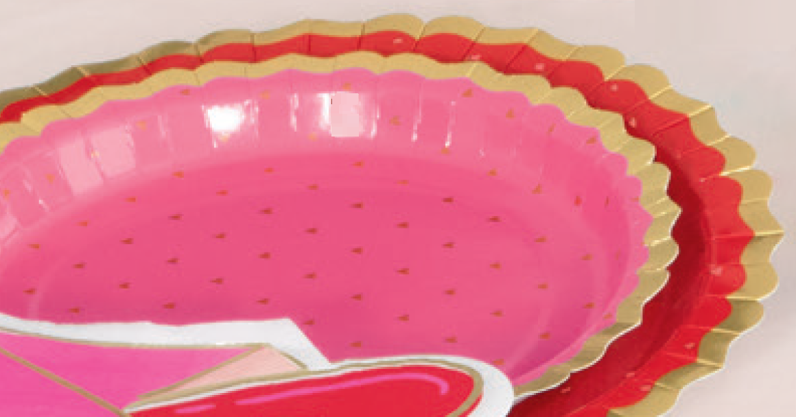 PLATOS CORAZONES 9PG ROSA
