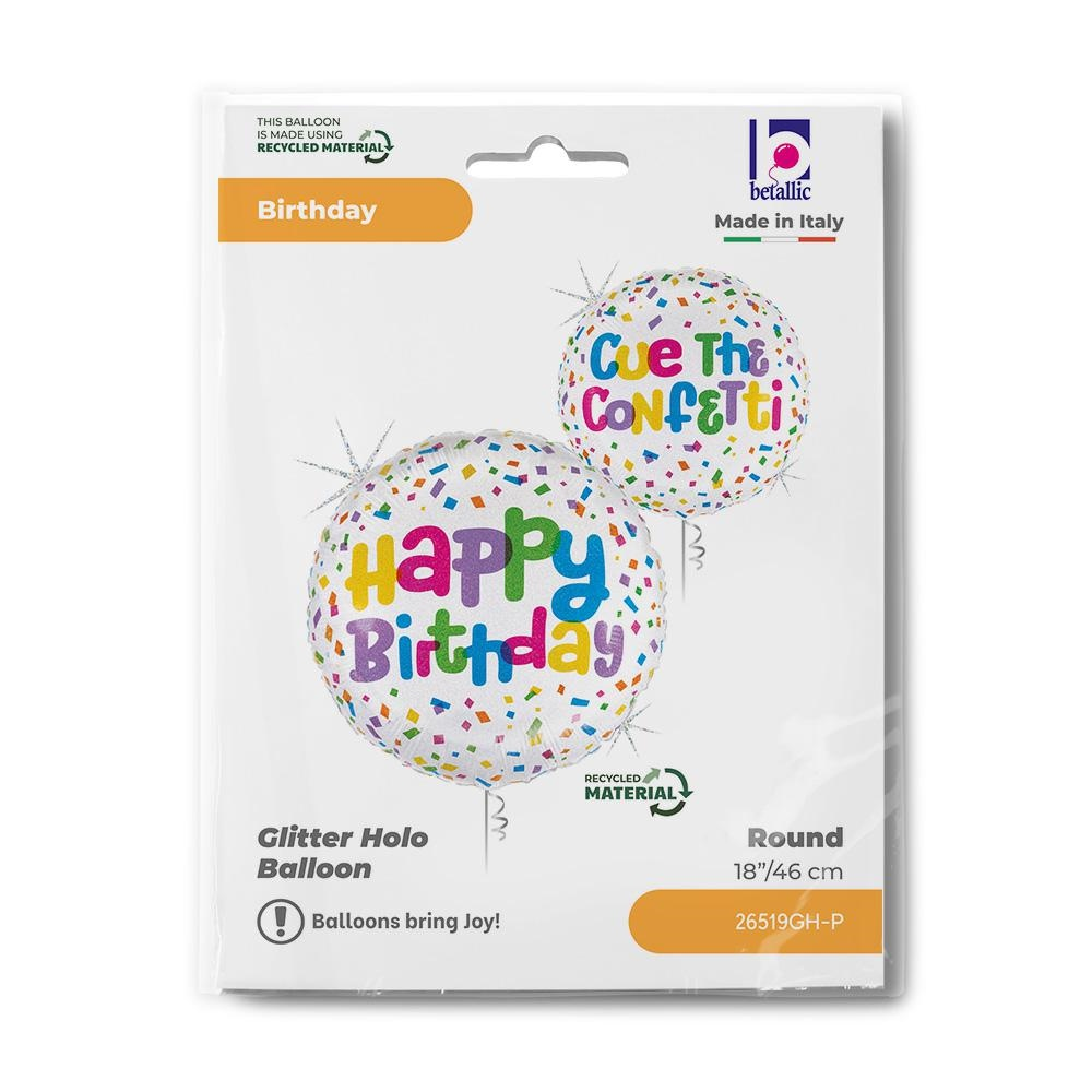 GLOBO R18PG BDAY CONFETTI