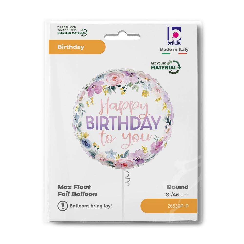 GLOBO R18PG BDAY FLORAL