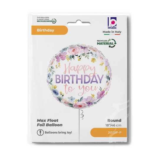 GLOBO R18PG BDAY FLORAL