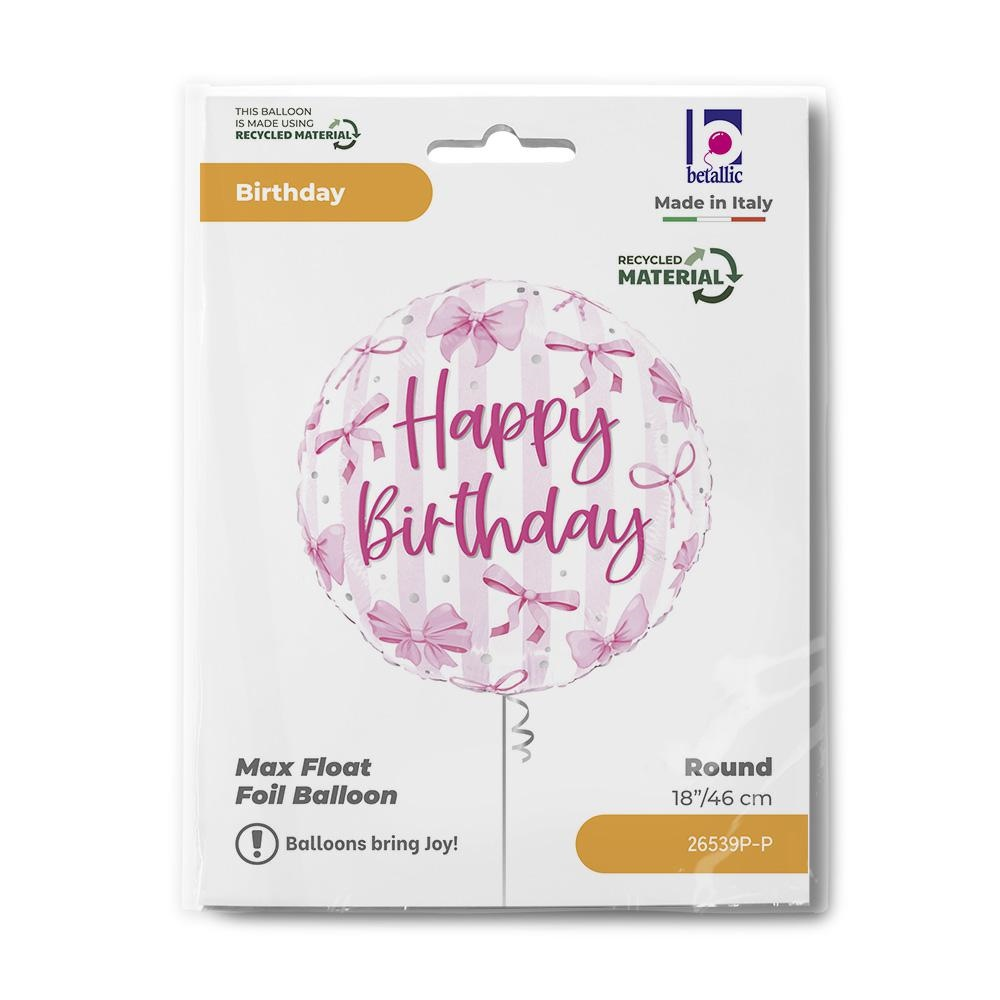 GLOBO R18PG BDAY PINK BOW