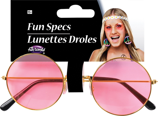 GAFAS HIPPIE CRISTAL ROSA