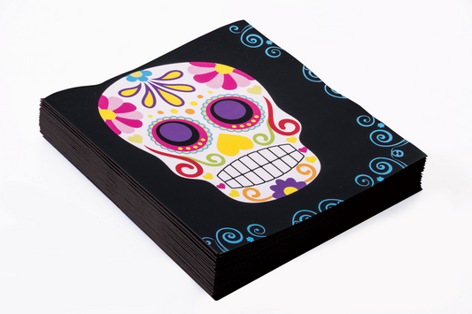 SERVILLETA DIA MUERTOS 16UD BN