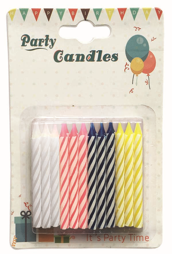 VELAS SURTIDAS RAYAS 20UDS