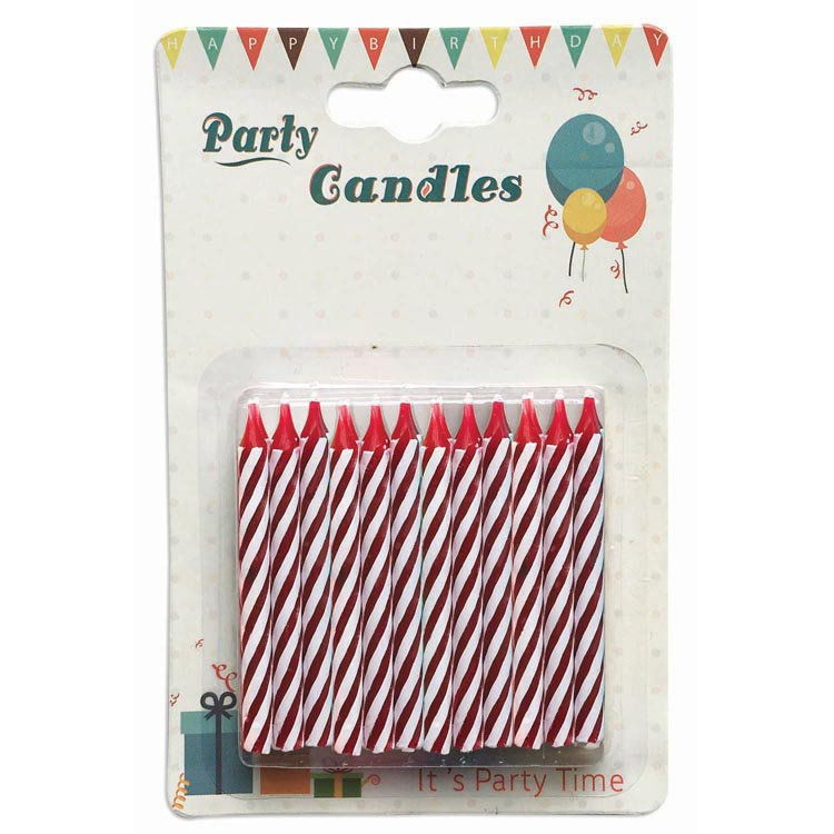 VELAS ROJAS RAYAS 20UDS