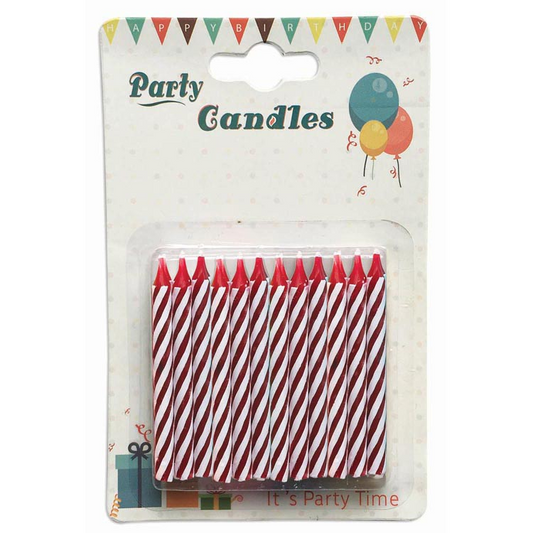 VELAS ROJAS RAYAS 20UDS