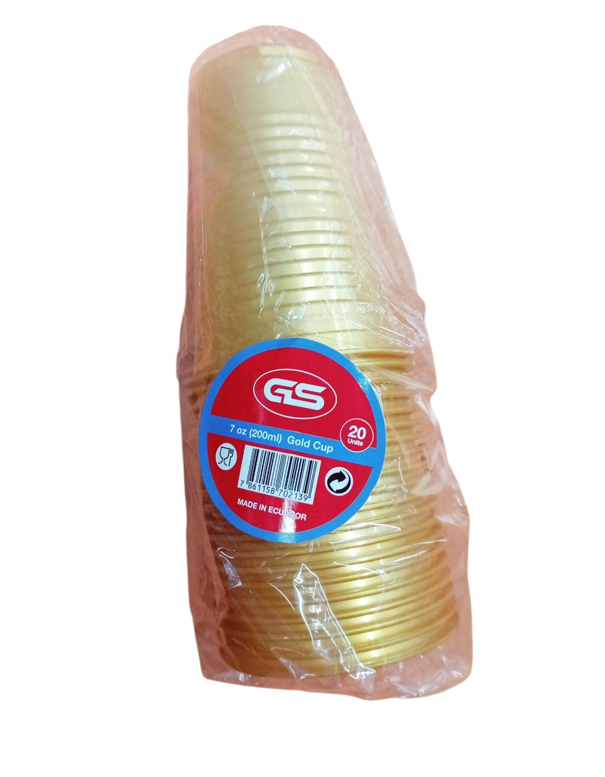 VASO 7OZ PLAST 20UD DORADO