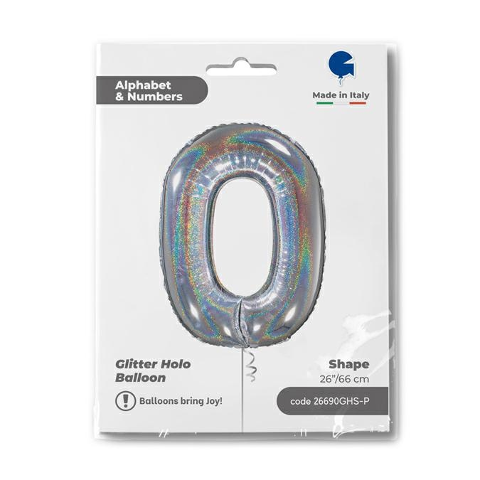 GLOBO NUM 0 GLITTER HOLO 26PG